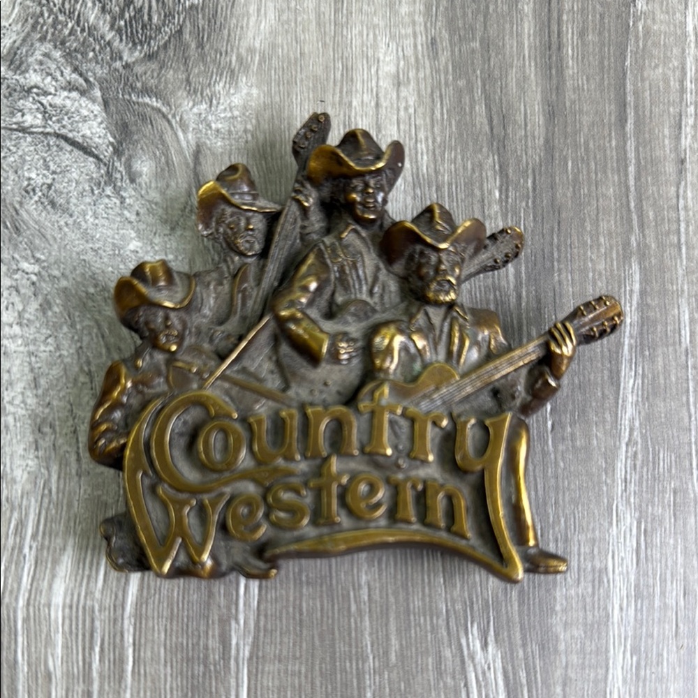 Country Western Bronze LARGE belt buckle